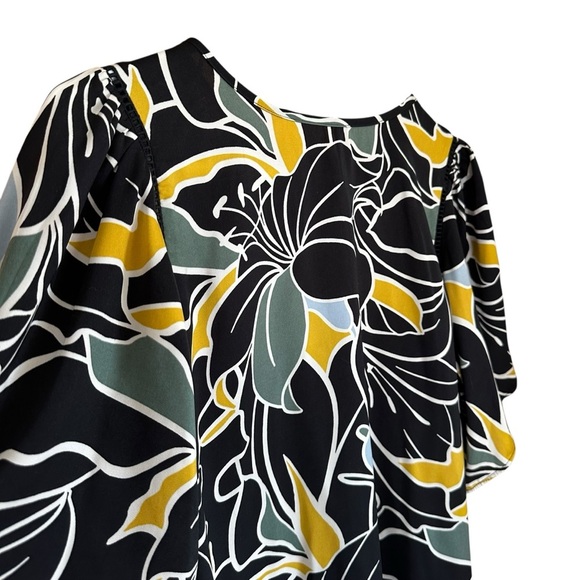 Ann Taylor Factory Tropical Floral Bell Sleeve Blouse S - Picture 2 of 11